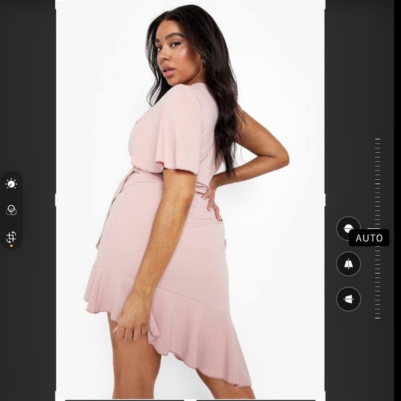 Boohoo Plus Angel Asymmetric Dress Size AU 16 $18 💗 - Picture 6 of 9